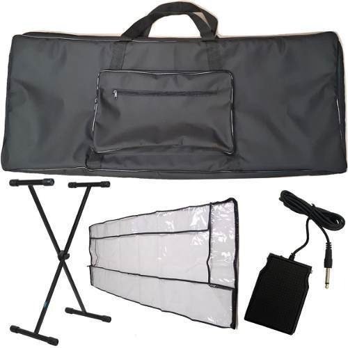 Kit Capa Teclado 5/8 Extra Luxo Acolchoada C/ Acessórios