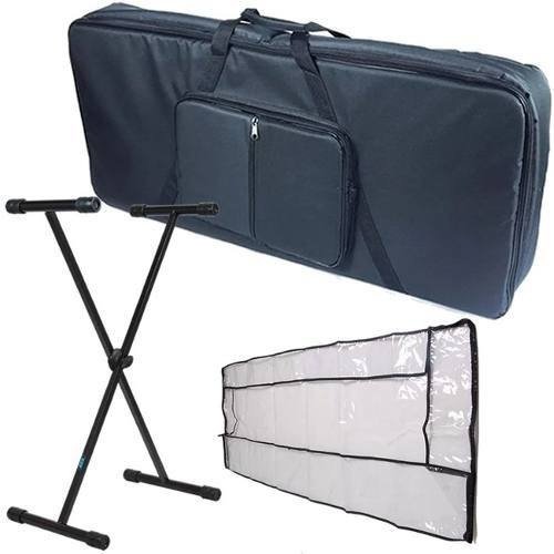 Kit Capa Para Teclado 5/8 Nylon 600 Extra Luxo C/ Acessórios