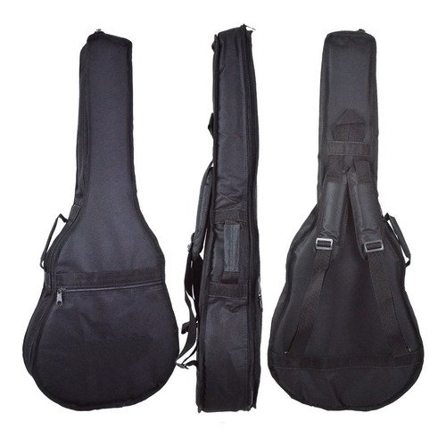 Kit Capa Acolchoada Violão Folk + Palhetas Capo Cabo Suporte