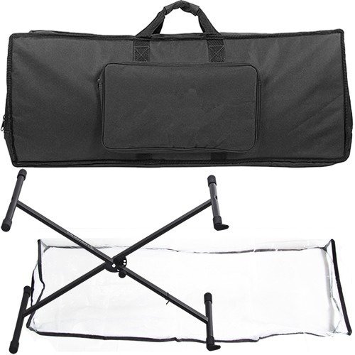 Kit Para Teclado 6/8 Com Capa + Pedal + Cobertura + Suporte