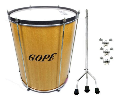 Kit Surdo Madeira 20 X 60cm + Tripé + Capa Bme6020crpe Gope