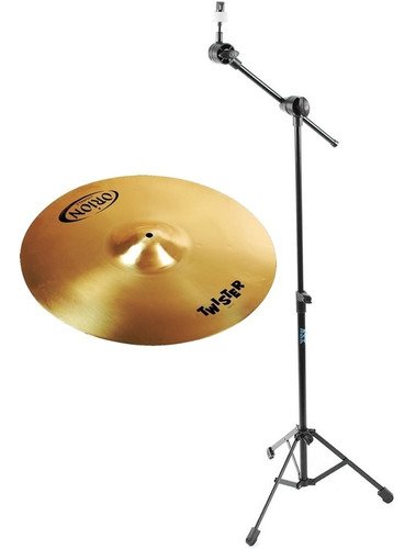 Kit Pedestal Girafa Pratos Bateria Ask B12g + Prato Ride 20