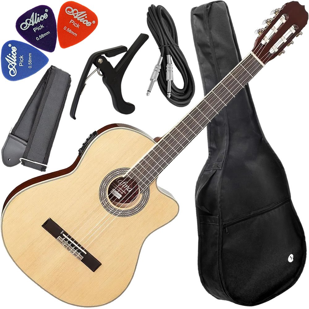 Kit Violão Eletroacústico 7 Cordas Nylon Hofma Hmc 227