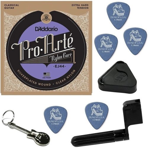 Cordas D'addario Violão Clássico Extra Hard Ej44 + Kit Iz1