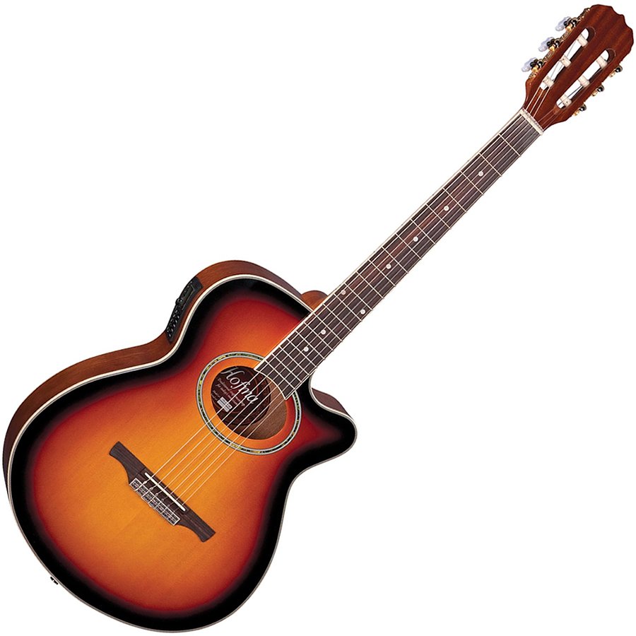 Violão Hofma Eletroacústico Ye230 Nylon Sunburst Cutway