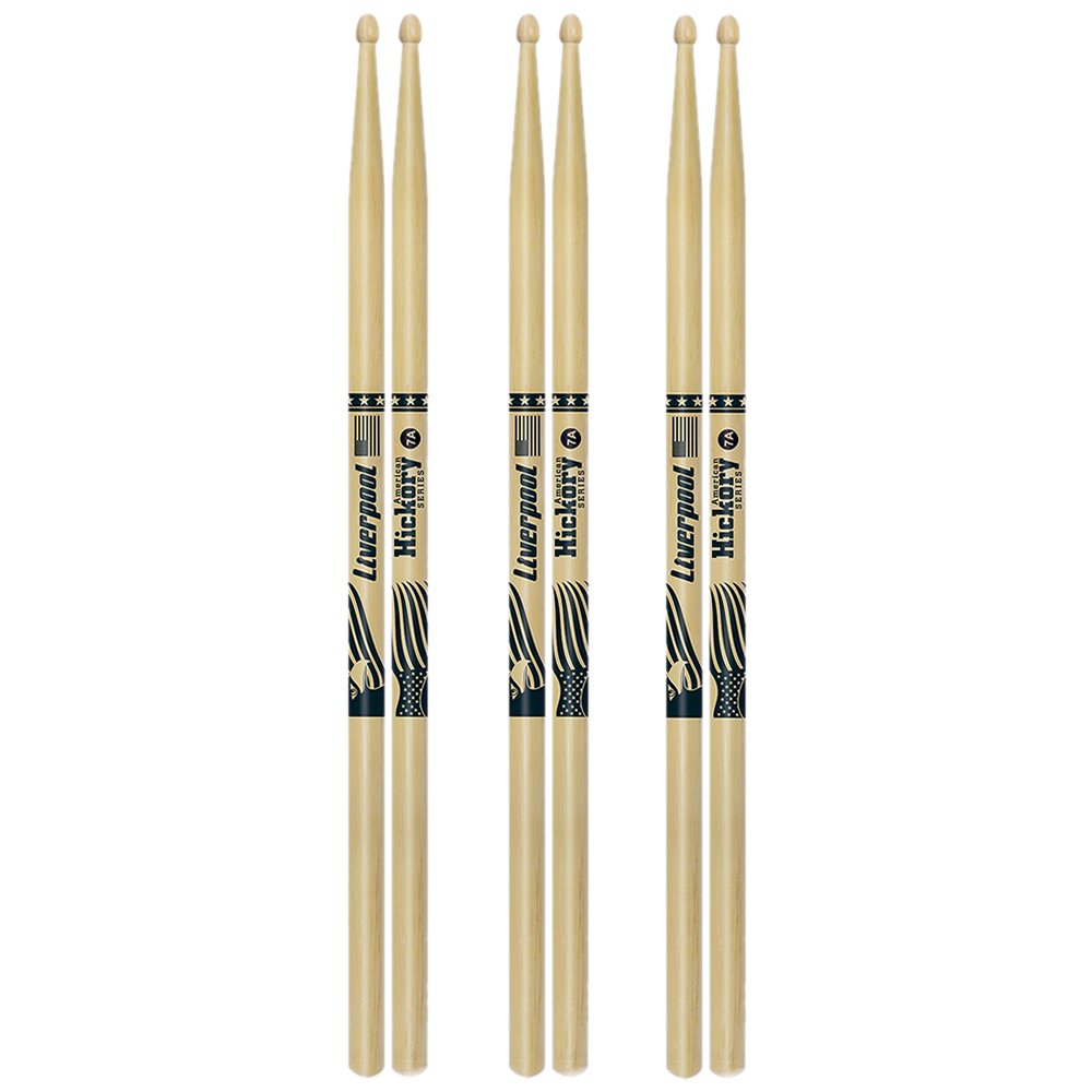 3 Pares Baqueta American Hickory Series 7a Madeira Liverpool