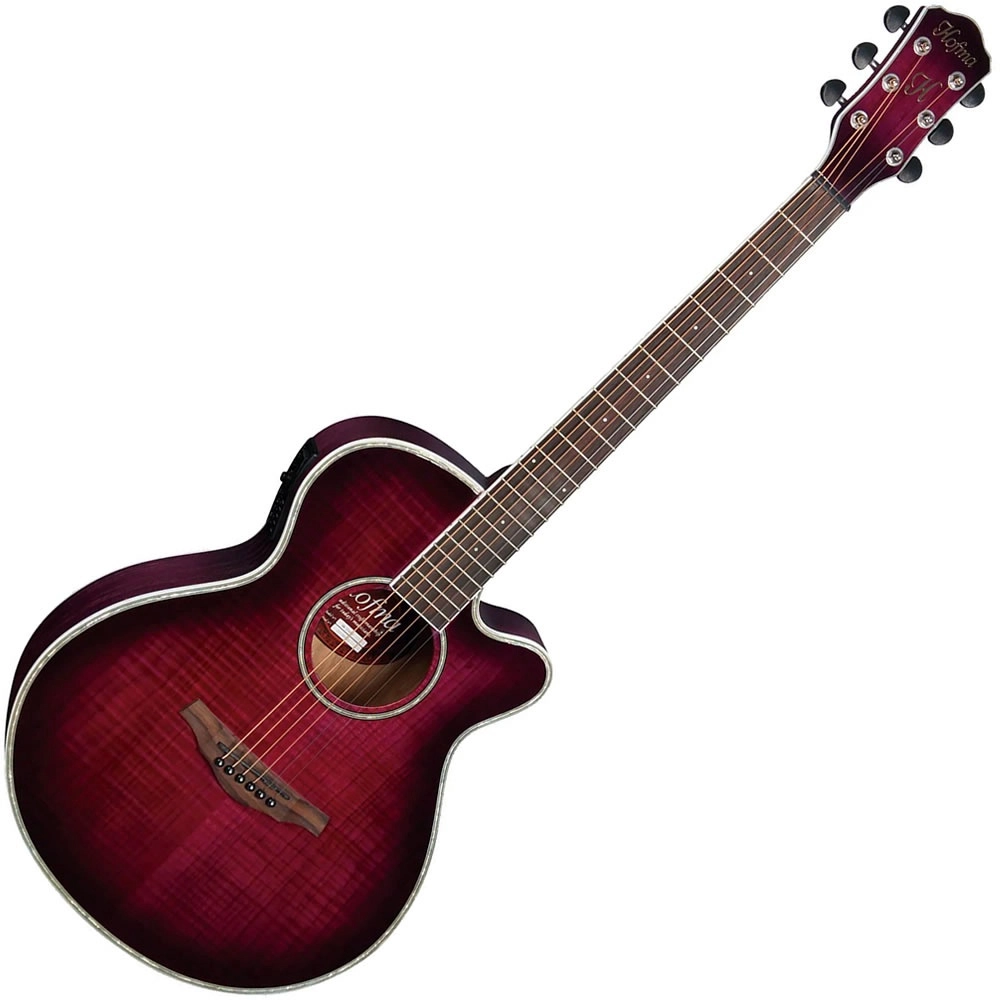 Violão Elétrico Aço Cutaway Hofma Hm236 Vb Roxo Burst
