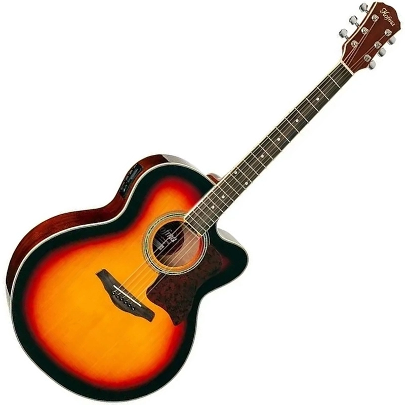 Violão Eletroacústico Jumbo Aço Hofma Hmj223 Sunburst