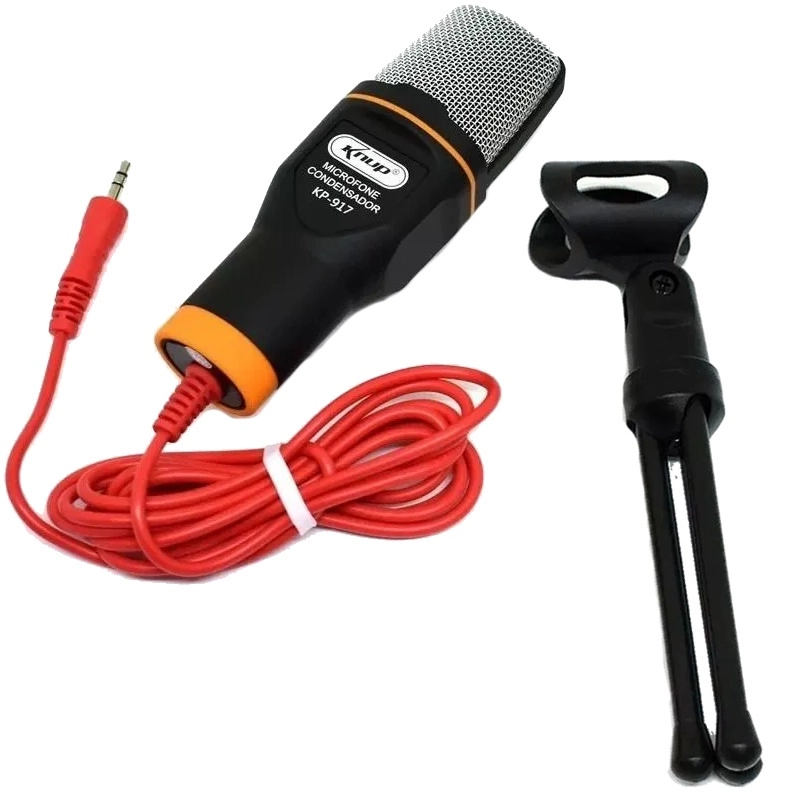 Microfone Condensador Knup Kp-917 Ideal Para Pc E Smartphone Com