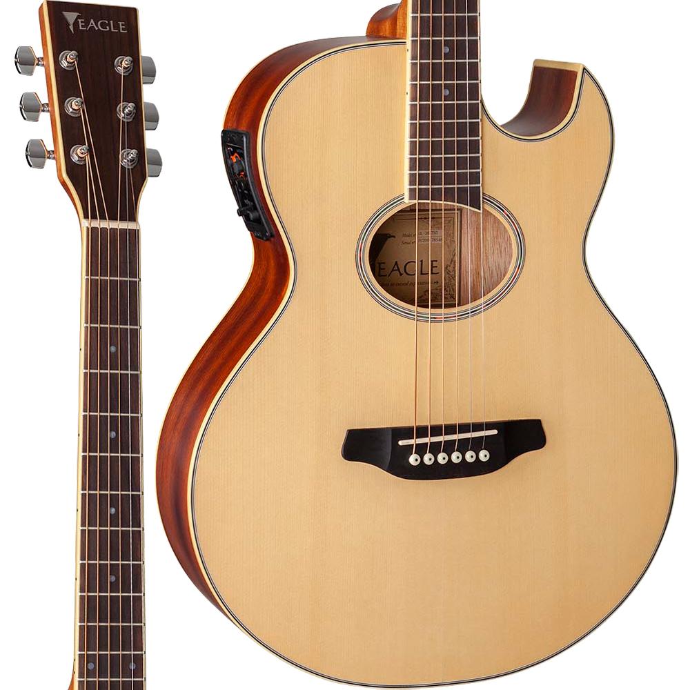 Violão Elétrico Eagle Gl36 Eq Promix Aço Natural Fosco