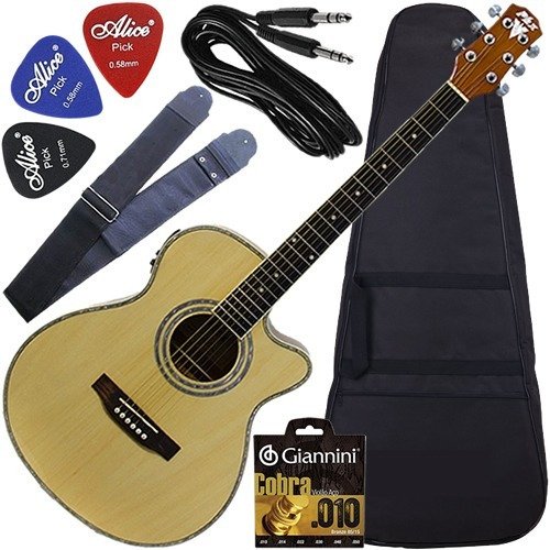 Kit Violão Eletroacústico Com Afinador Px188 Natural Phx