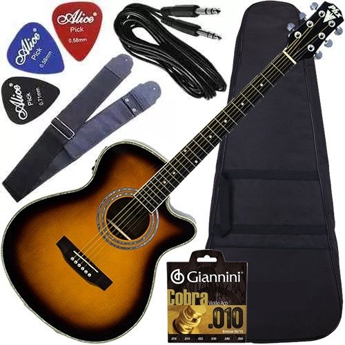 Kit Violão Elétrico Com Afinador Px188 Sb Phx Grátis