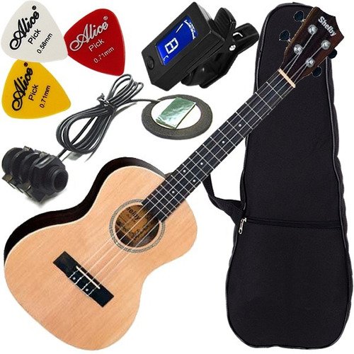 Kit Ukulele Tenor Eletroacústico Capa Afinador Su25r Shelby