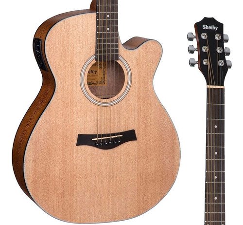 Kit Violão Eletroacústico Eq 3 Bandas Aço Sga-194c Shelby