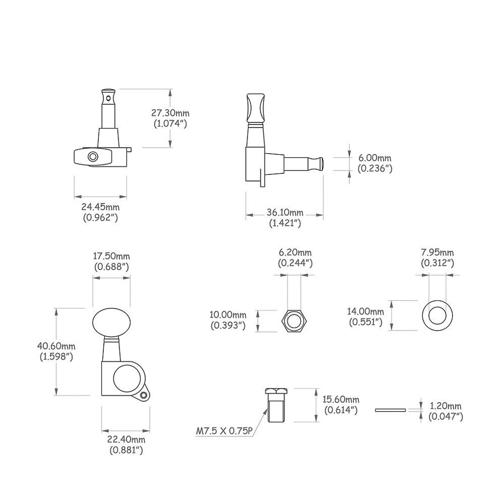 Tarraxa Para Guitarra Blindada Cromada R6 Spirit J05-CR-R6