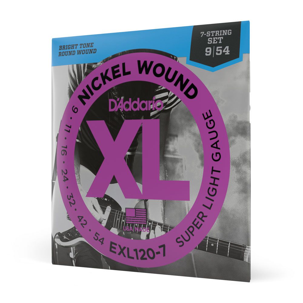 Encordoamento Guitarra 7C 09-54 D Addario XL Nickel EXL120-7