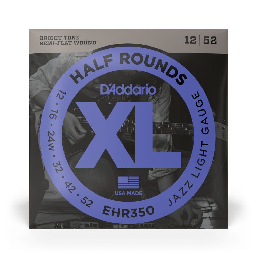 Encordoamento Guitarra 12-52 D Addario Half Rounds EHR350