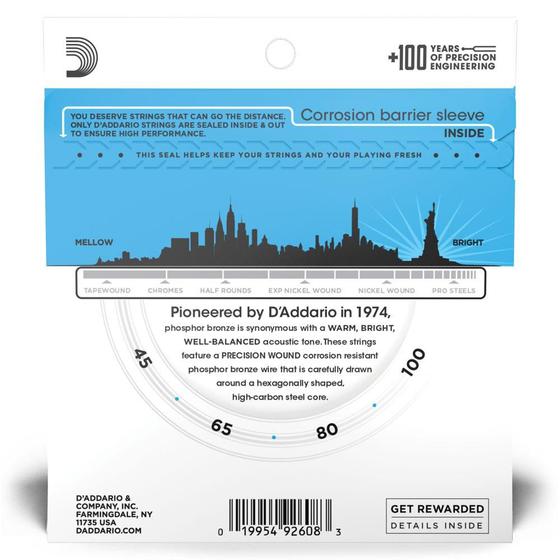 Encordoamento Baixolão 4C 45-100 D Addario Phosphor Bronze