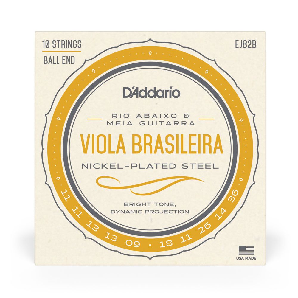 Encordoamento Viola Brasileira D Addario Nickel-Plated EJ82B