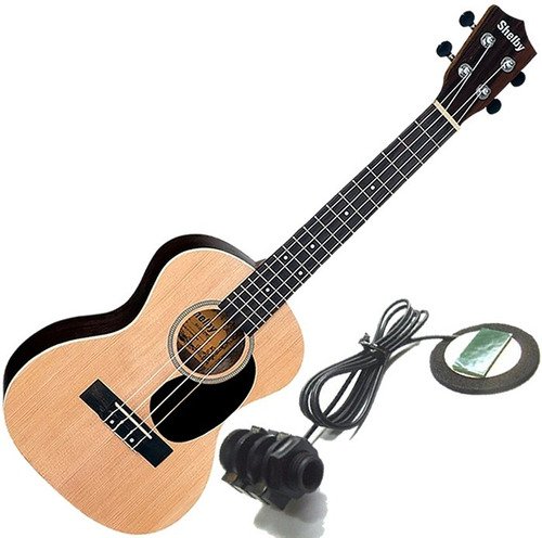 Kit Ukulele Eletroacústico Tenor Nylon + Escudo Shelby Su25r