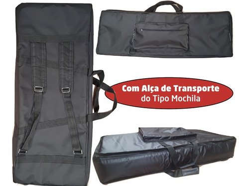 Capa Master Luxo Para Teclado Yamaha Mx61 Acolchoada Preto
