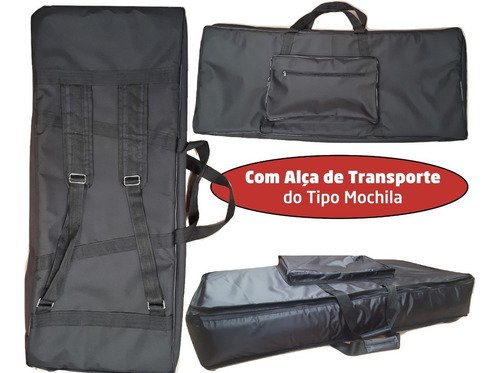 Capa Master Luxo Para Teclado Yamaha Psr-e443 Nylon Preto