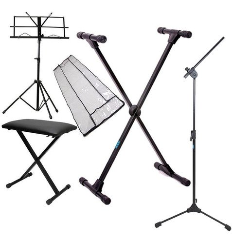 Kit Multi Acessórios De Teclado + Pedestal Para Microfone