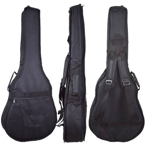 Kit Capa Acolchoada P/ Violão Folk Luxo Com Multi Acessórios