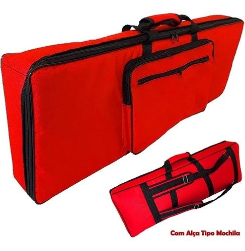 Capa Para Piano Yamaha Np12 Master Luxo Vermelho + Cobertura