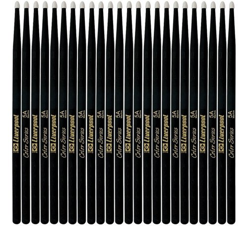 Kit 21 Baquetas 5a Preto Ponta Nylon Lc Dz5an Liverpool