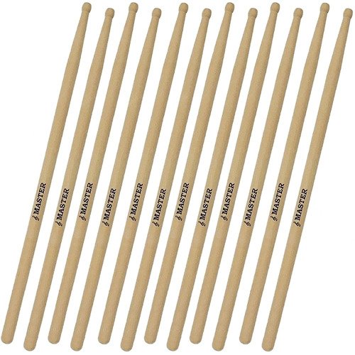 6 Pares Baquetas Madeira Master Ponta Oliva Liverpool Mt-11