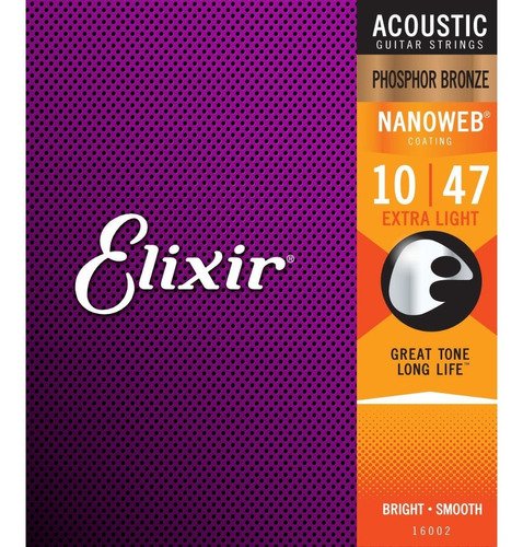 Encordoamento Aço Elixir Phosphor Bronze Nanoweb 010-047