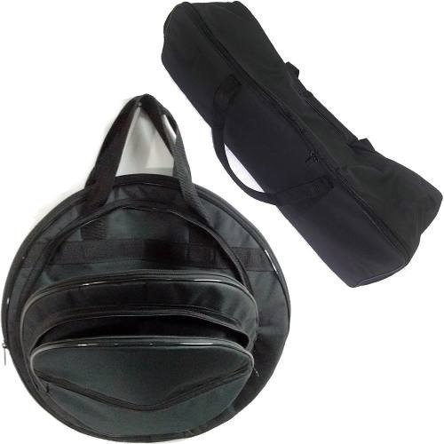 Kit Capa Para Pratos Bateria + Capa De Ferragens + Baquetas