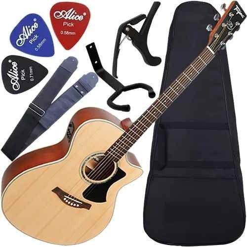 Kit Violão Eletroacústico Jumbo Afinador Teq6 Tw29 Nt Tagima