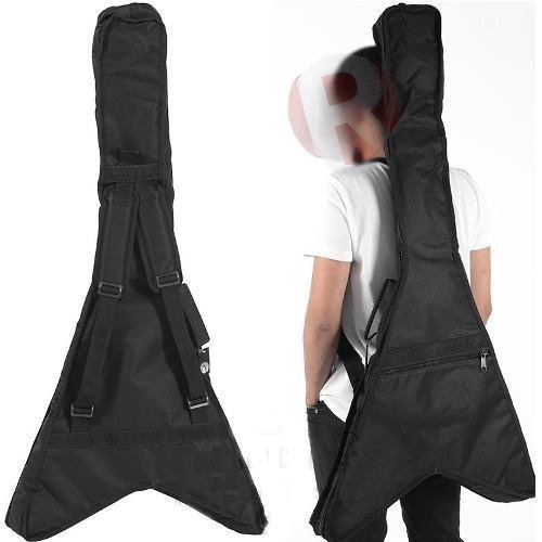 Kit Capa Para Guitarra Flying V Acolchoada C/ Acessórios