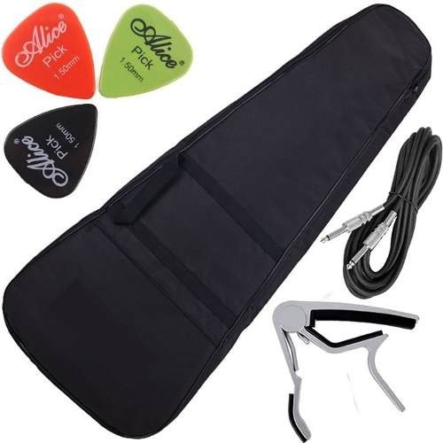 Kit Capa Violão Folk Acolchoada C/ Acessórios Frete Grátis