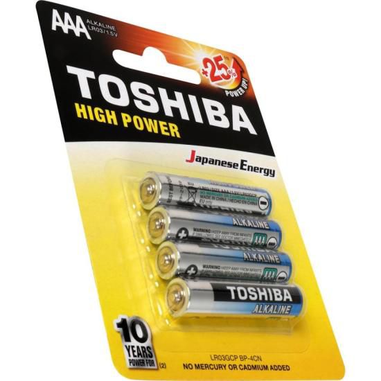 Pilha Alcalina AAA 1,5V LR03GCP (C/4 Pilhas) Toshiba - CXF / 12