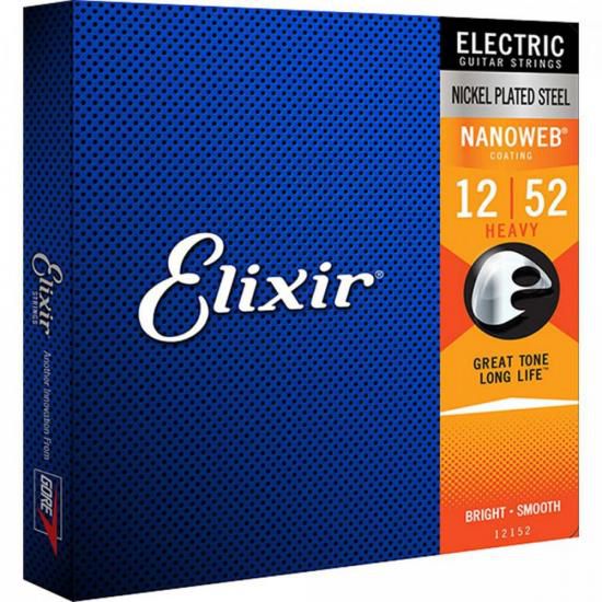 Encordoamento Para Guitarra .012 Heavy Nanoweb 12152 Elixir