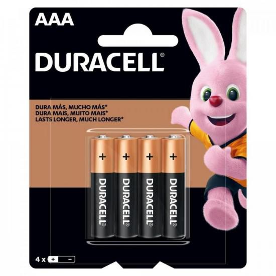 Pilha Alcalina 1,5v AAA MN2400 (C/4 Pilhas) Duracell  Duracell - CXF / 12