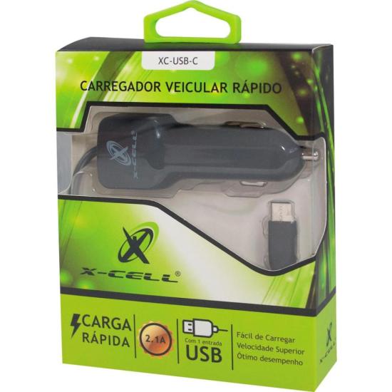 Carregador Veicular XC-USB-C USB 2.5A Branco XCell