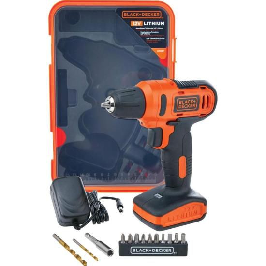 Kit Parafusadeira/Furadeira 3/8" LD12SP-BR 12v Bivolt Black Decker
