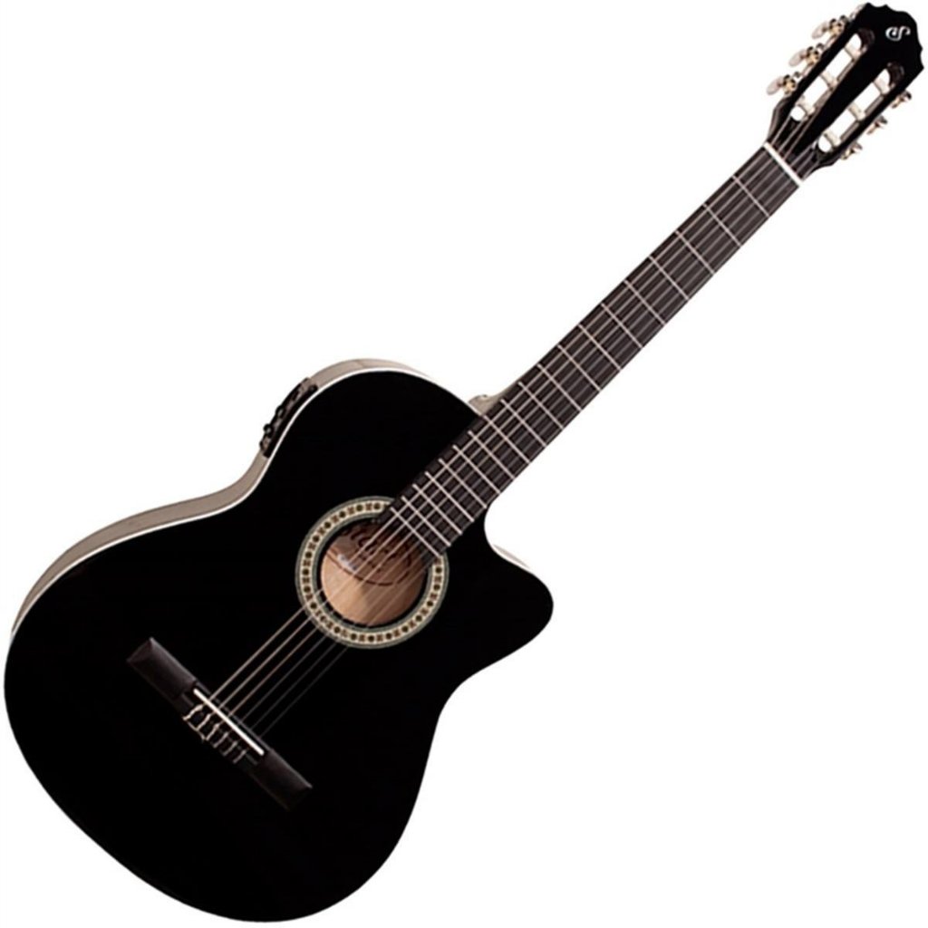 Violão Flat Giannini Eletroacústico 14 Ceq Bk Nylon Cutaway Preto