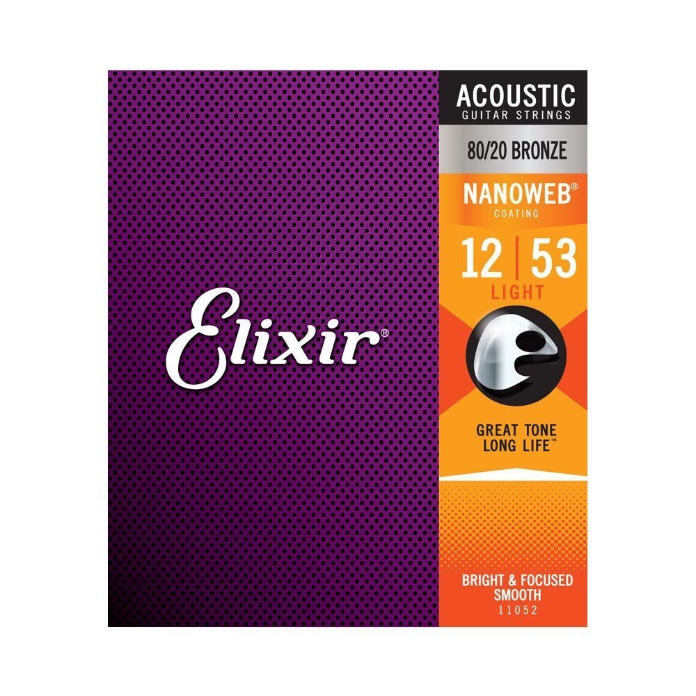 Encordoamento Violão Elixir 11052 .012 Aço Light Nanoweb