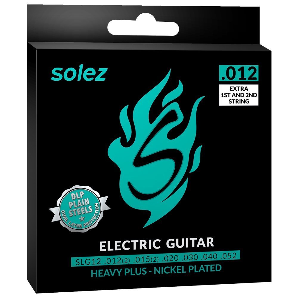 Encordoamento Para Guitarra Solez 012 SLG12 Mi e Si Extra