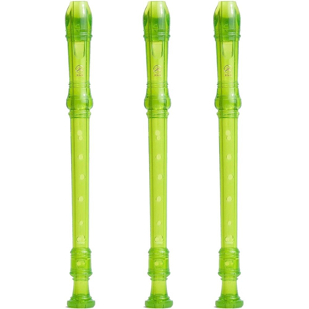 Kit C/3 Flauta Doce Yamaha Soprano Germanica Yrs20 Gg Verde