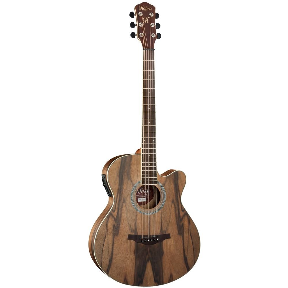 Kit Violão Folk Aço Elétrico Satin Hmf270 Natural Hofma Completo