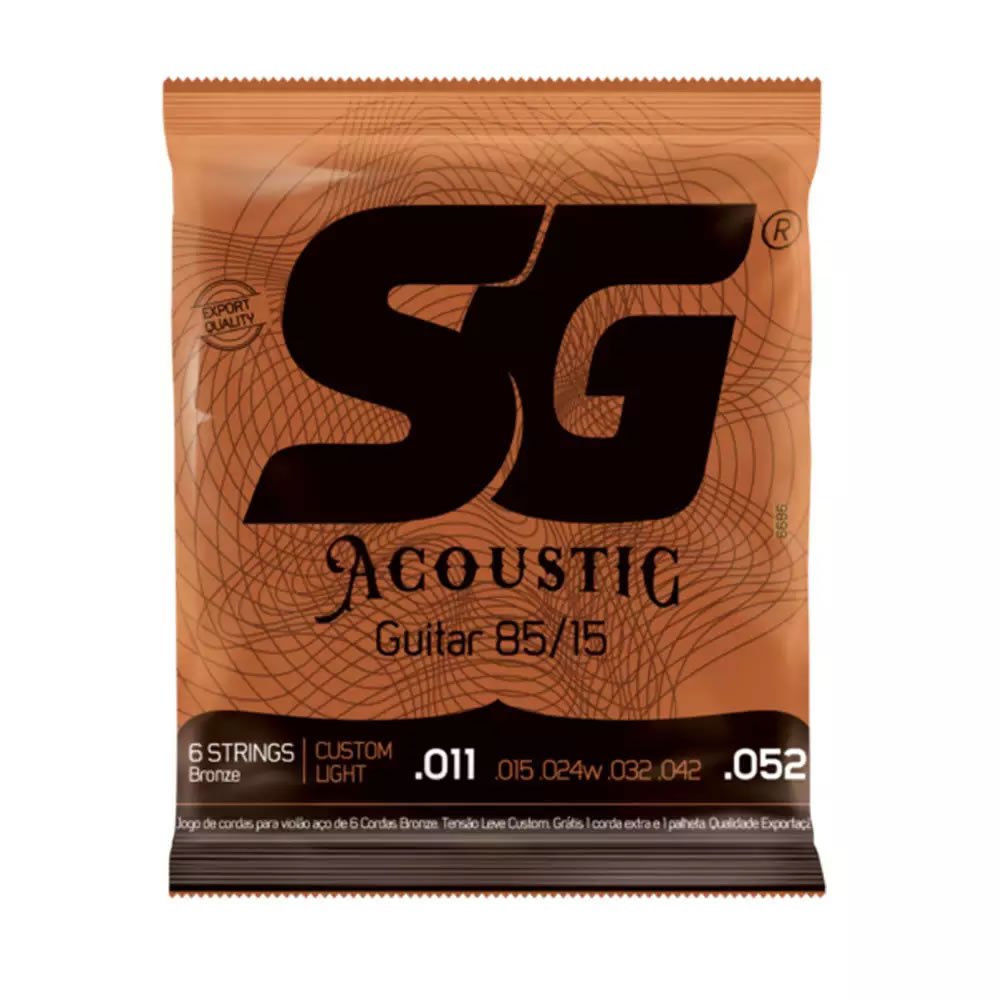 Encordoamento 0.11 P/ Violão Aço Bronze Custom Light Sg 6686