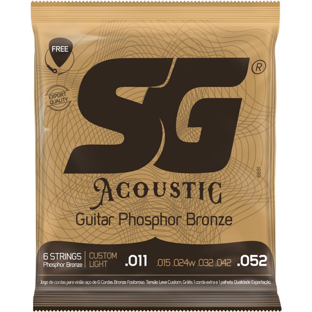 Encordoamento Sg Cordas 0.11 P/ Violão Aço Phosphor Bronze