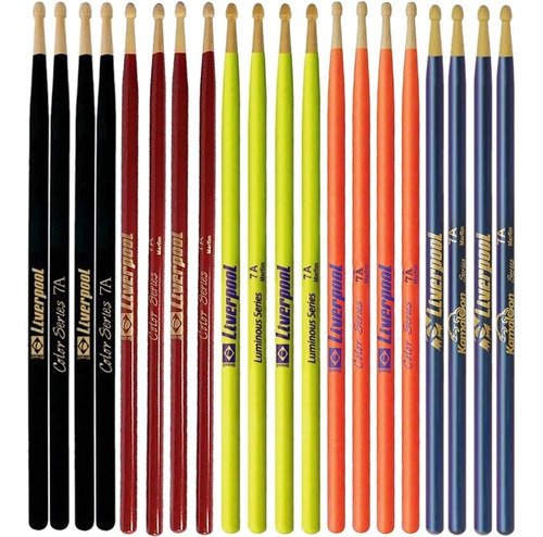 10 Pares Baquetas Colors Luminous Kamaleon 7a  Liverpool