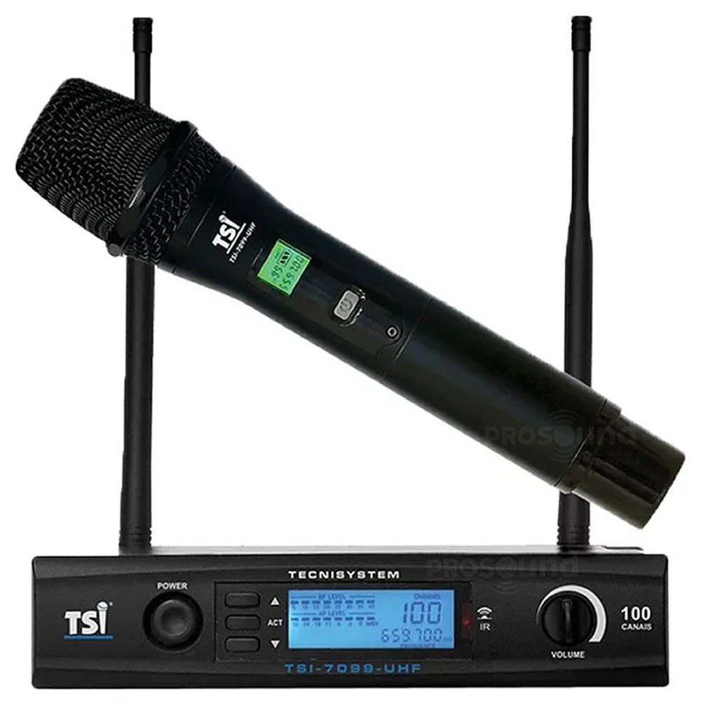 Microfone Sem Fio De Mão Profissional TSI 7099 UHF